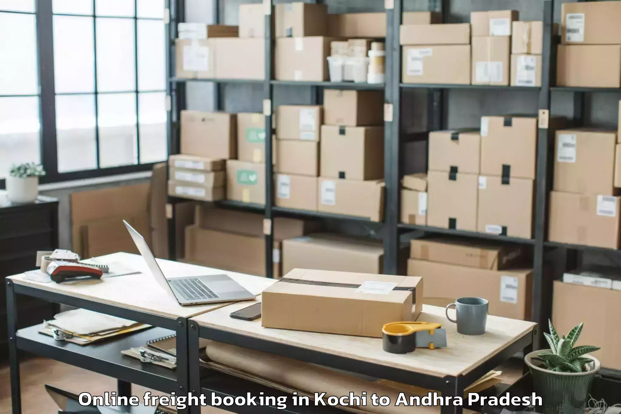 Top Kochi to Poduru Online Freight Booking Available